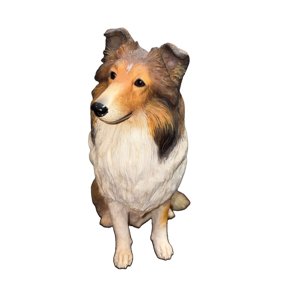 Vintage Danbury Mint Sheltie Shetland Sheepdog Sitting Resin Statue Figurine 9.5